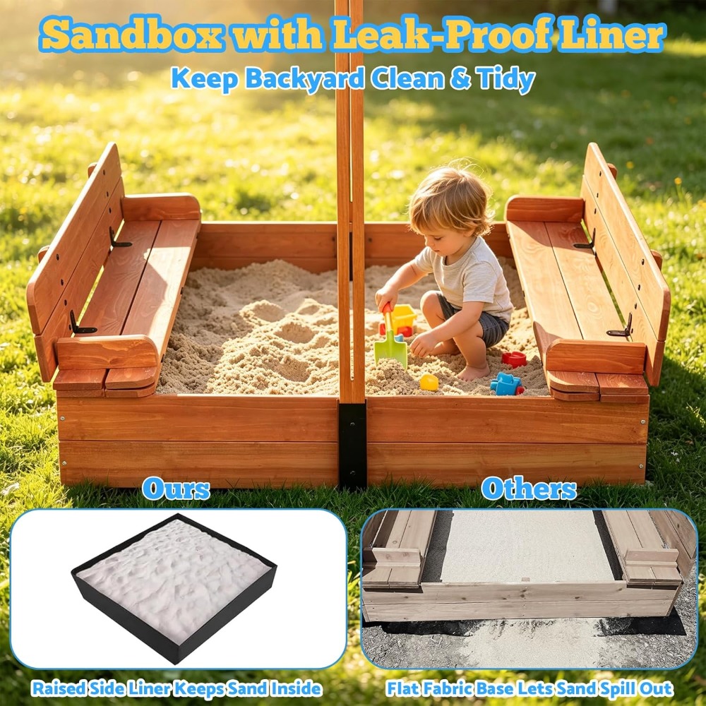 Kids Outdoor Bench - US Shipping Wooden Kids Sandbox with