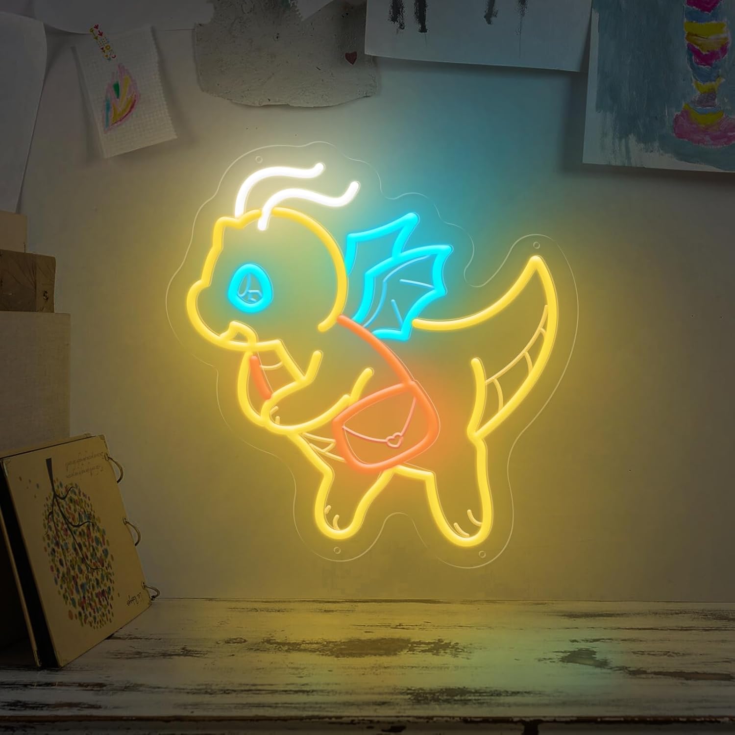 Kids Outdoor Gift Ideas - USB Dimmable Cute Dinosaur Neon Light