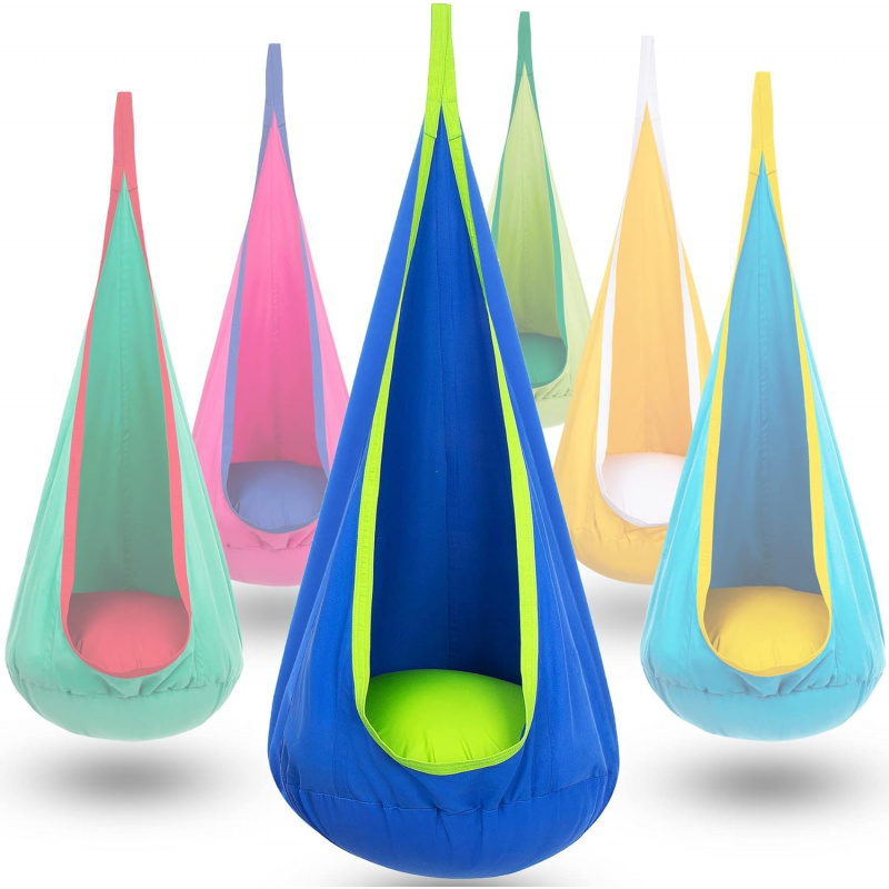 Kids Outdoor Hanging Chair - Children Hanging Pod Swing Hammock Chair