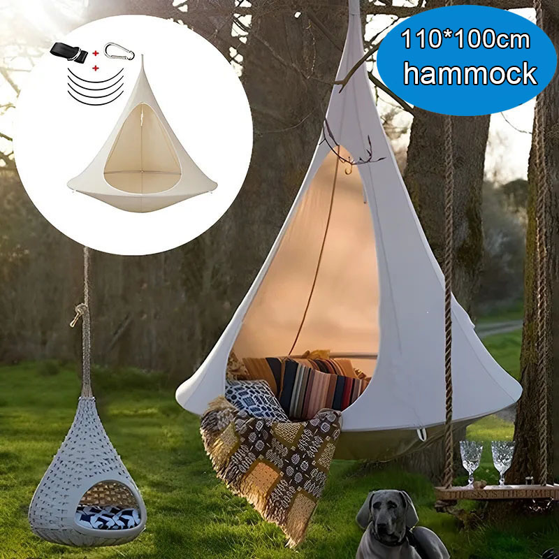Kids Outdoor Hanging Chair - Outdoor Waterproof Hammock Double Cacoon Hanging