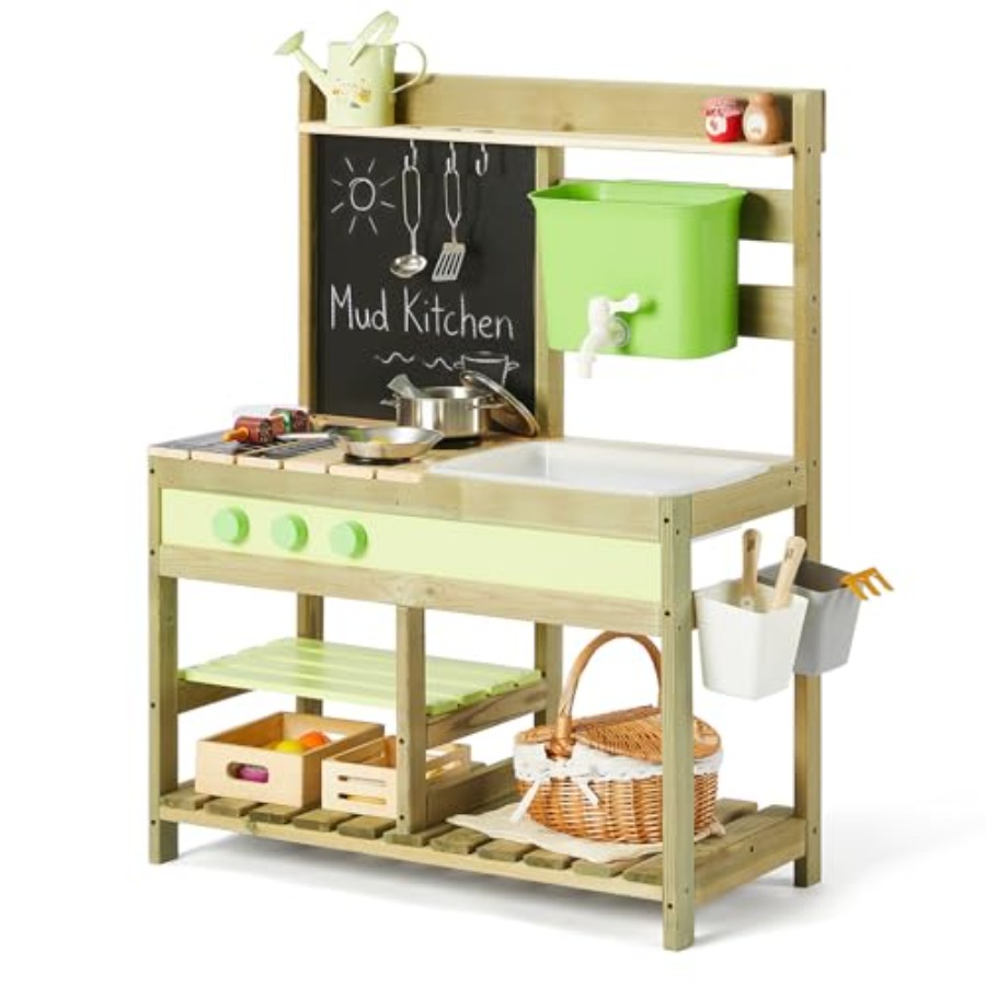Kids Outdoor Sink - Outdoor mud kitchen for kids: wooden