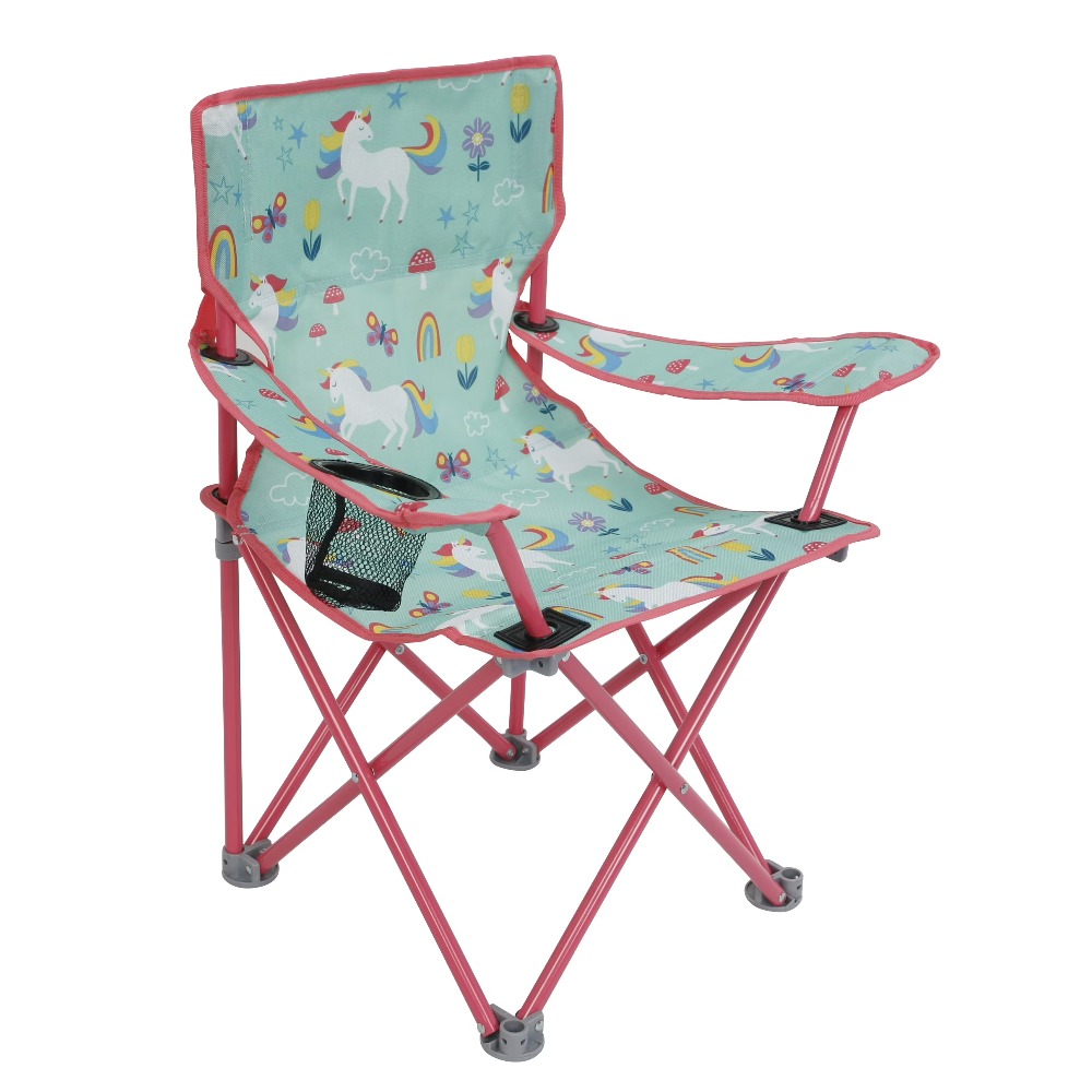Kids Unicorn Outdoor Chair - Kids Folding Camp Chair with Safety