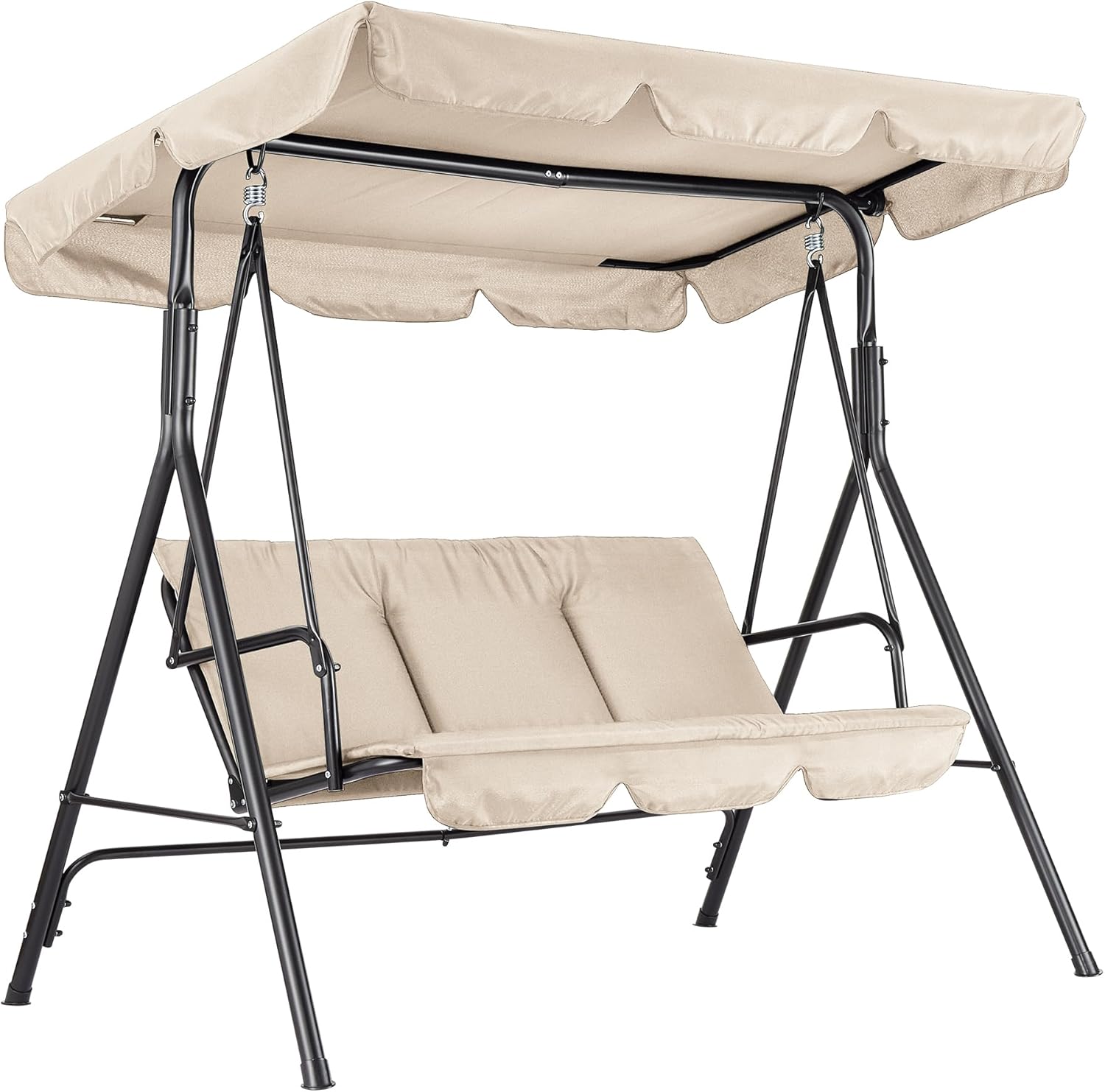 Kids Outdoor Bench - Outdoor Swing Chair with Adjustable Canopy,
