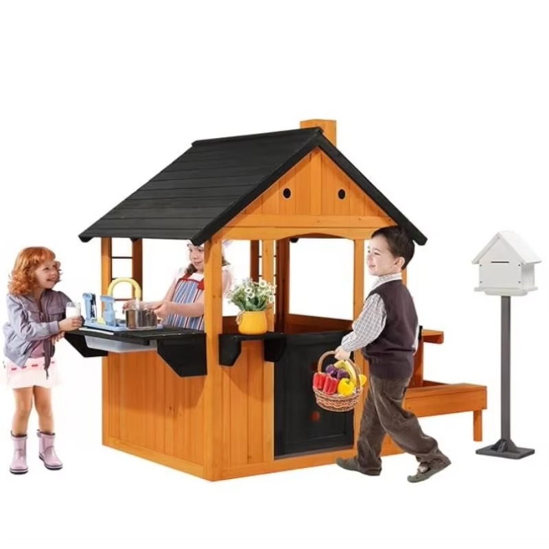 Kids Outdoor Sink - Kids Wooden Playhouse for Outdoor Cottage