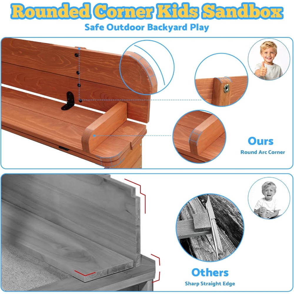 US Shipping Wooden Kids Sandbo - Kids Outdoor Bench review and price
