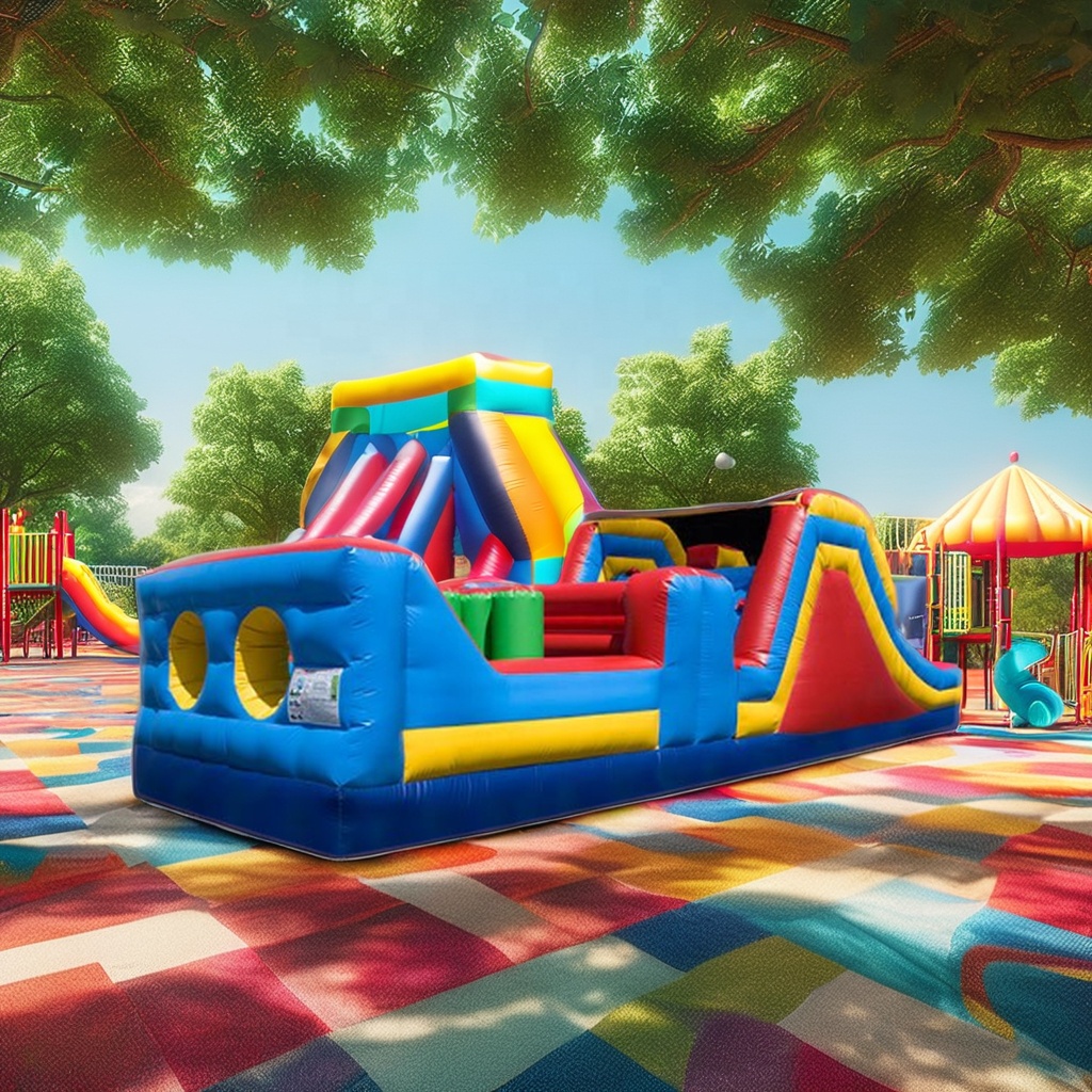 Giant Commercial Inflatable Bo - Kids Outdoor Obstacle Course Equipment review and price