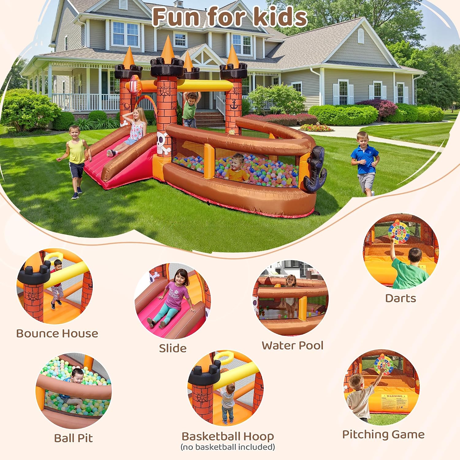 Inflatable Bounce House for Ki - Kids Outdoor Jumping Castle review and price