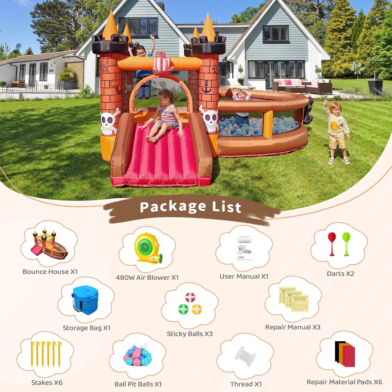 Inflatable Bounce House for Ki - Kids Outdoor Jumping Castle review and price