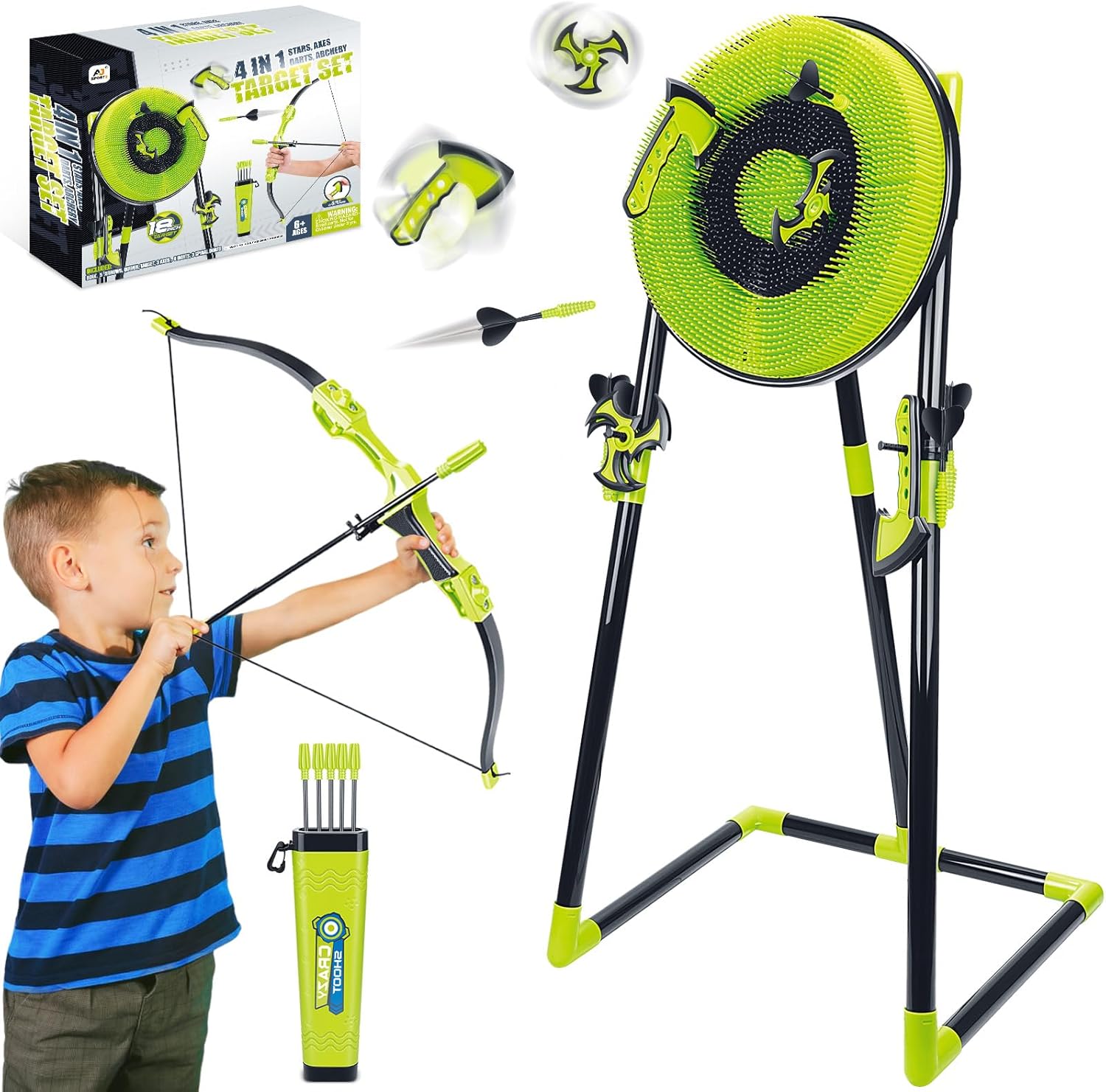 4 in 1 Axe Throwing Target Set - Kids Outdoor Ninja Set review and price