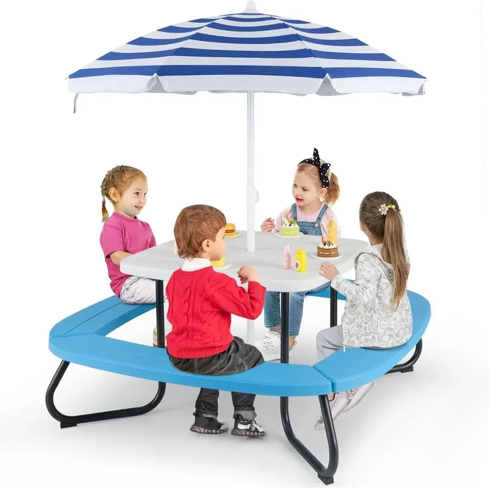 8-Person Kids Picnic Table wit - Kids Outdoor Umbrella review and price
