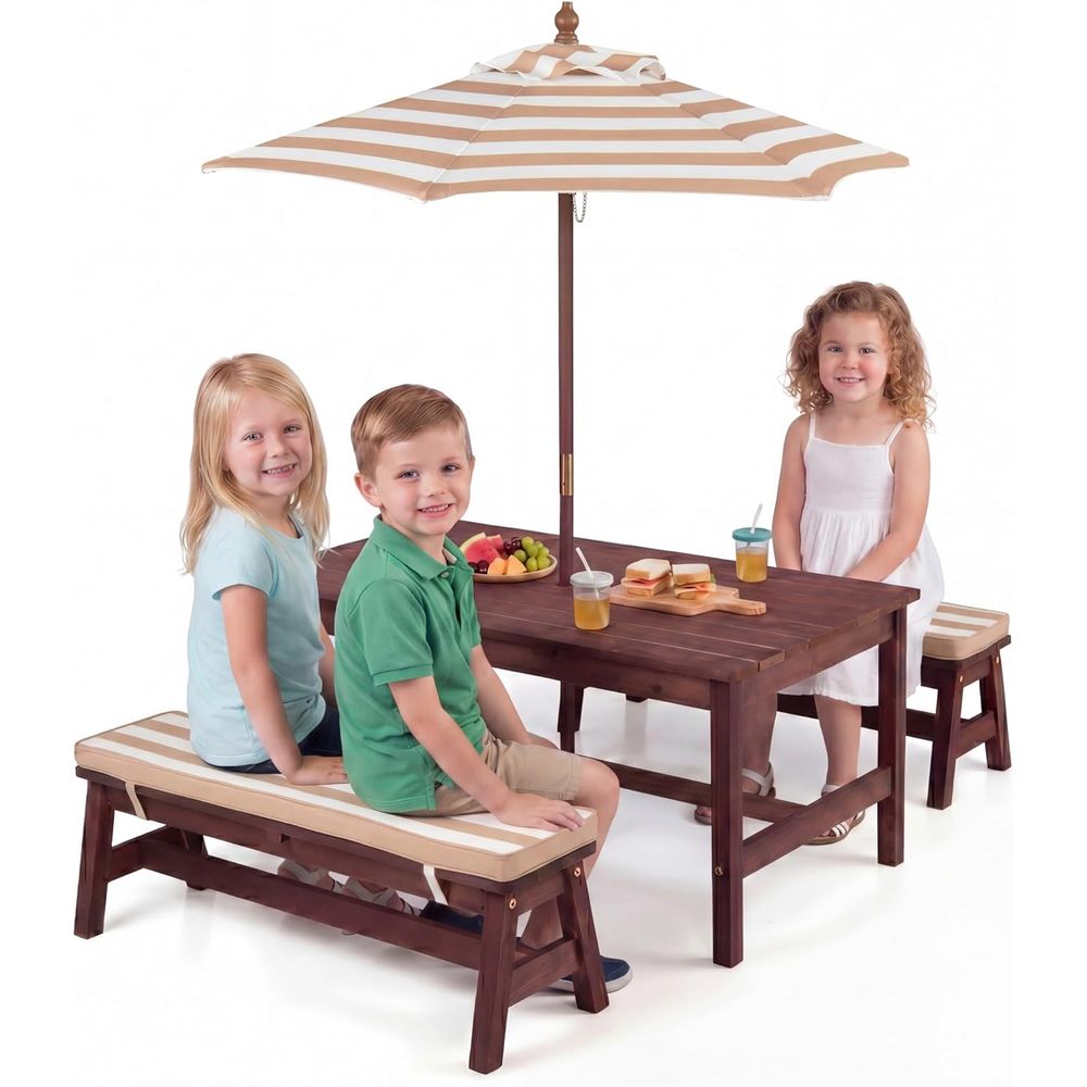 Kids Picnic Table, Large 42“x  - Kids Outdoor Umbrella review and price