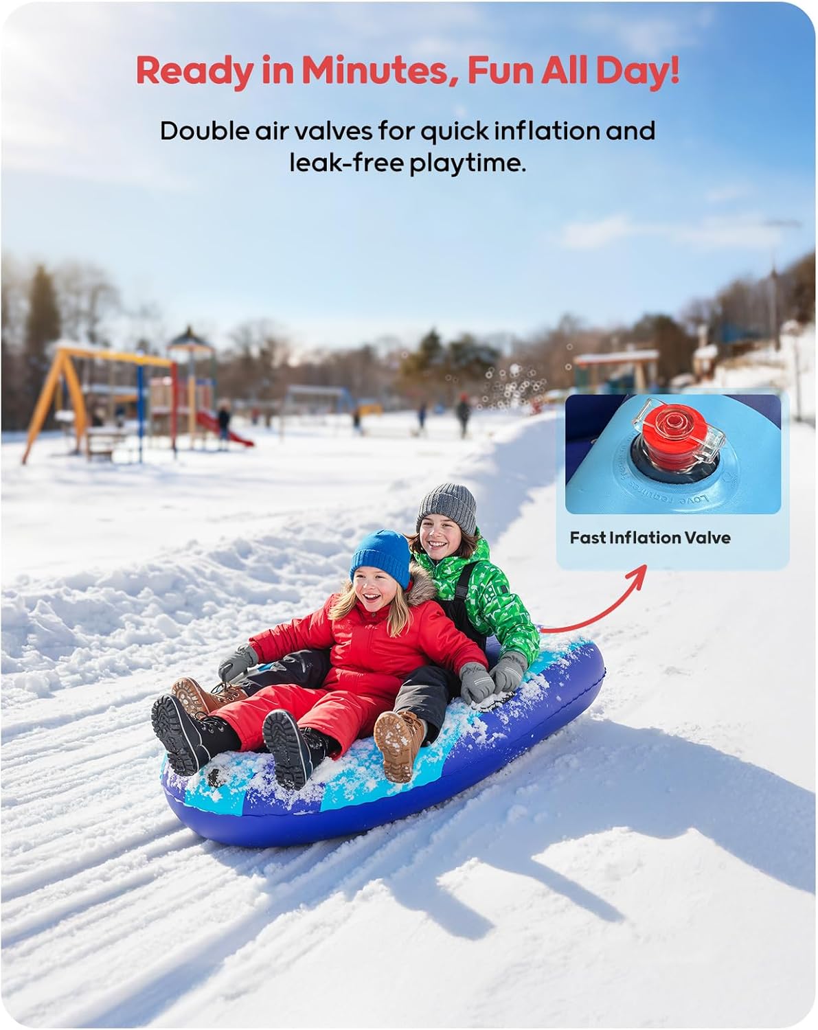 QPAU Inflatable PVC Snow Sled  - Kids Outdoor Gifts review and price