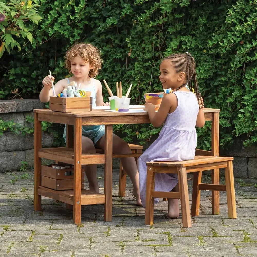 Kids Outdoor Crat Table and 2  - Kids Outdoor Bench review and price