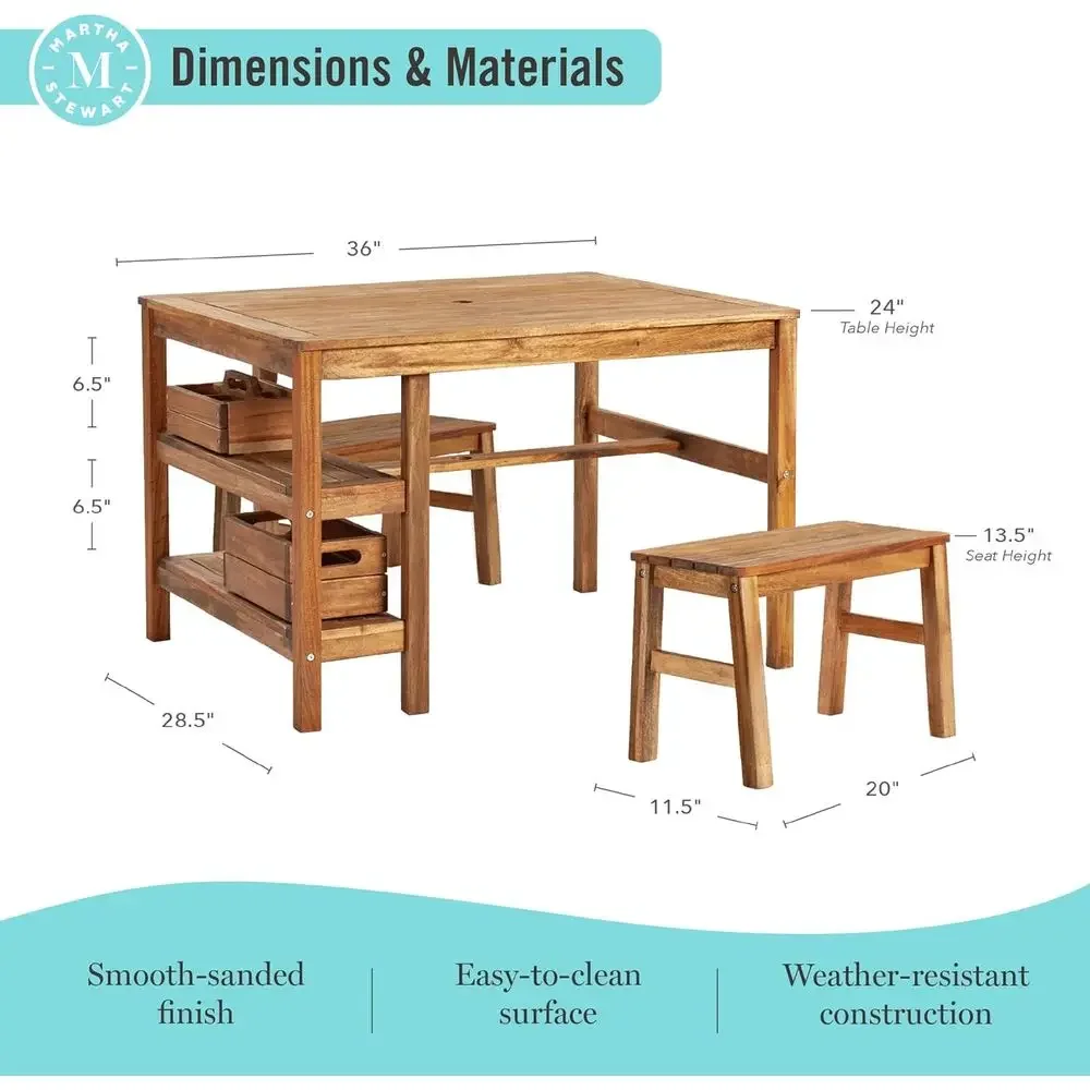 Kids Outdoor Crat Table and 2  - Kids Outdoor Bench review and price