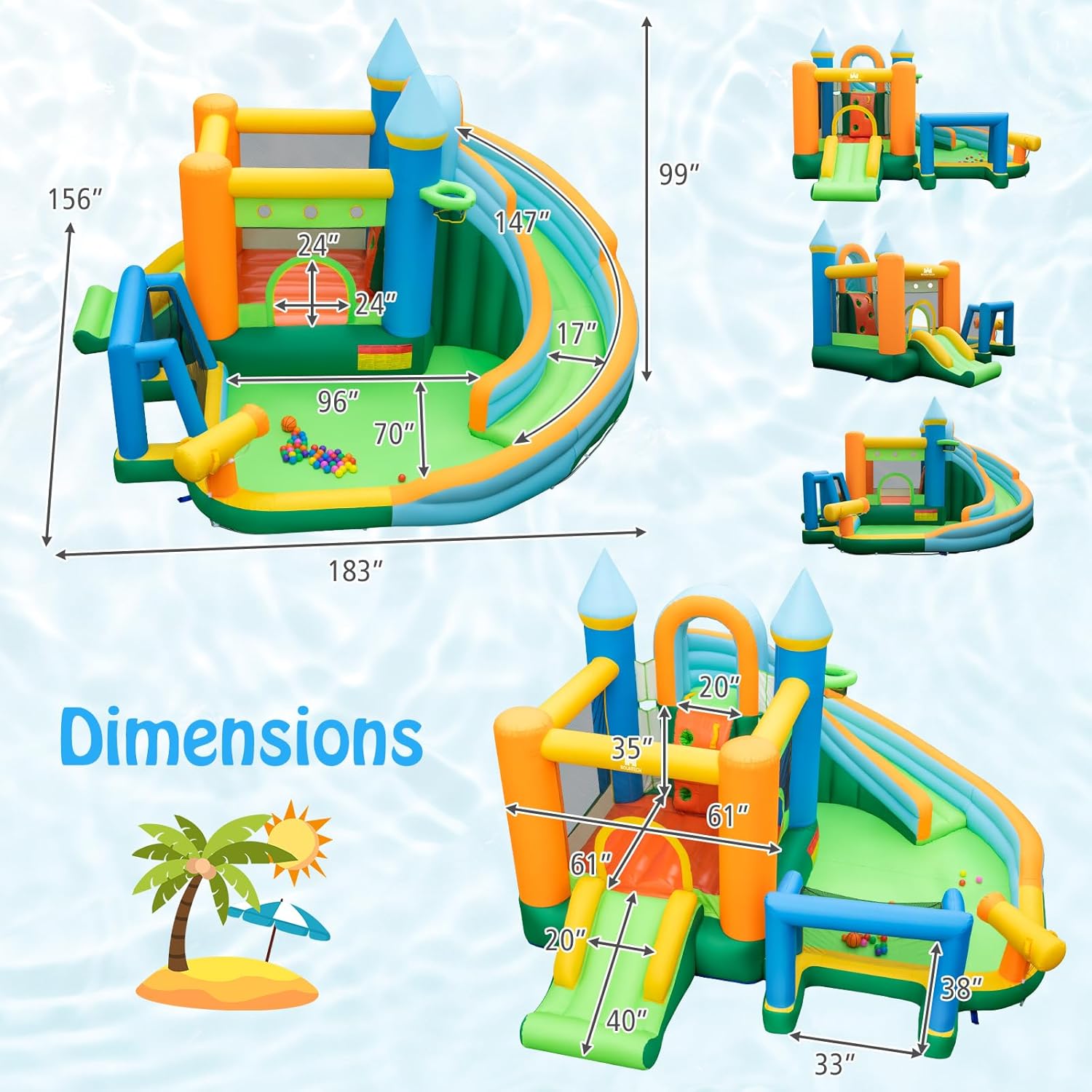 9-in-1 Inflatable Water Slide  - Kids Outdoor Gifts review and price