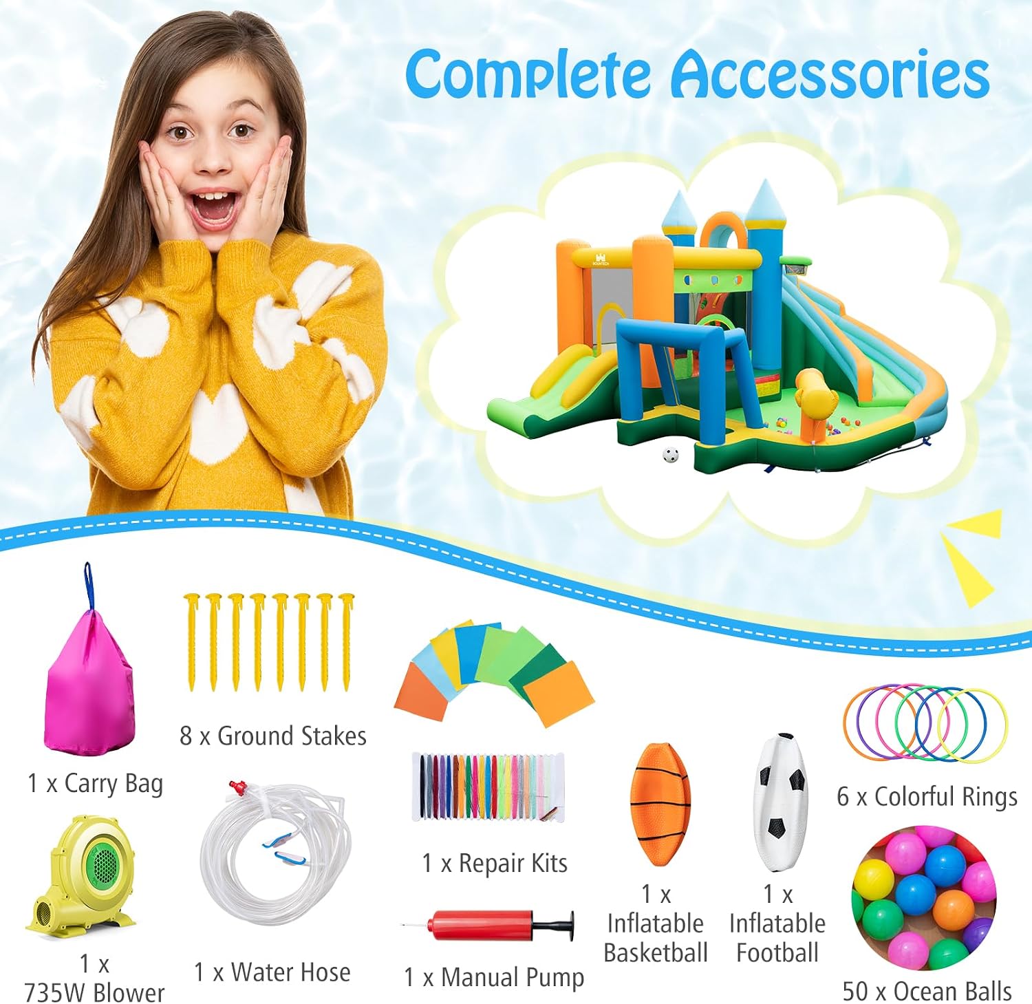 9-in-1 Inflatable Water Slide  - Kids Outdoor Gifts review and price