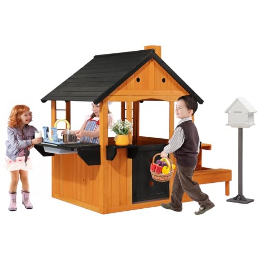 Outdoor Kids Wooden Playhouse  - Kids Outdoor Sink review and price