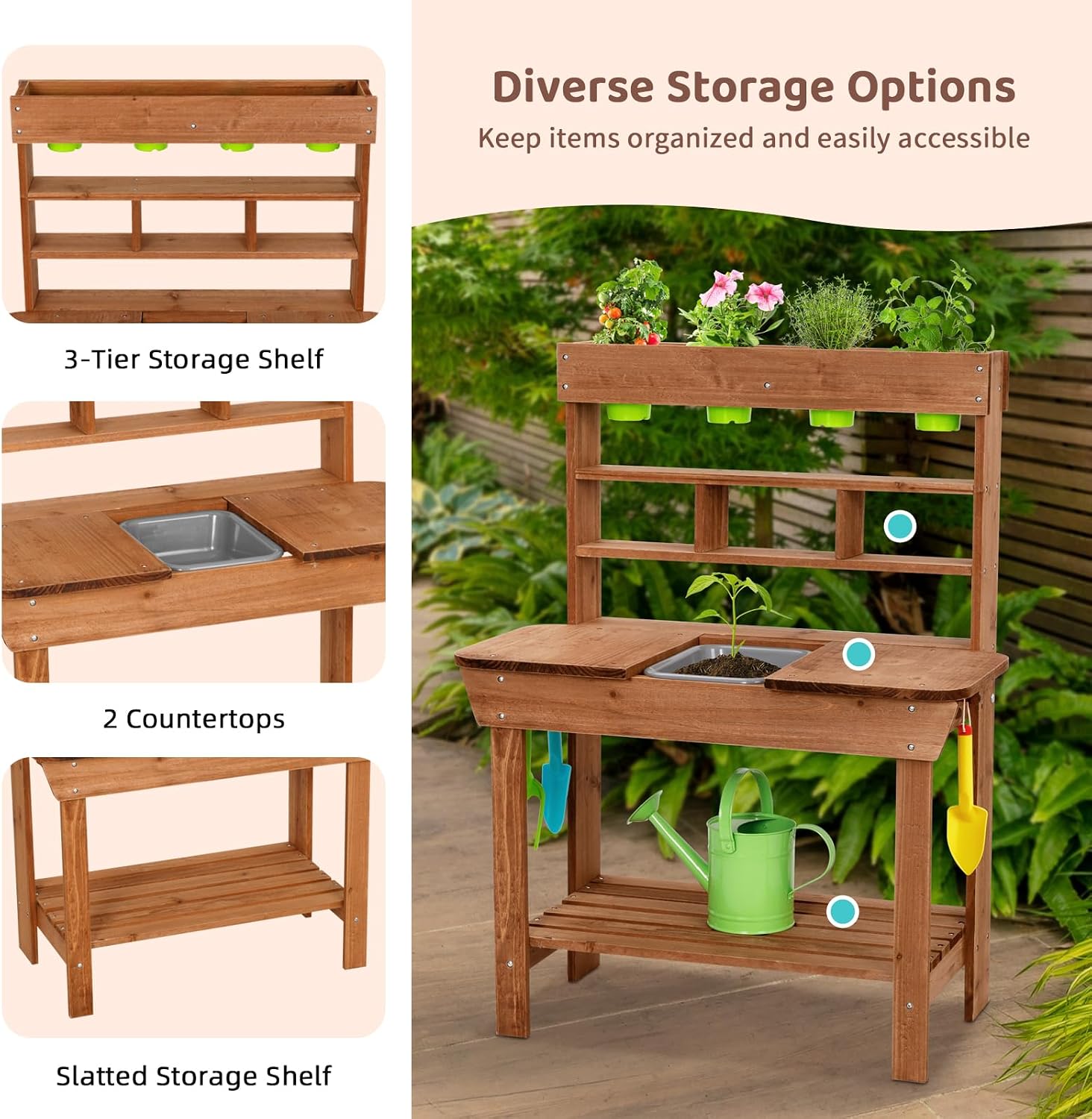 Potting Bench with Sink for Ki - Kids Outdoor Sink review and price
