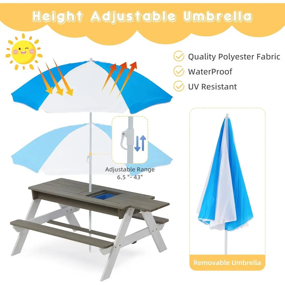 Convertible 3-in-1 Wooden Picn - Kids Outdoor Umbrella review and price