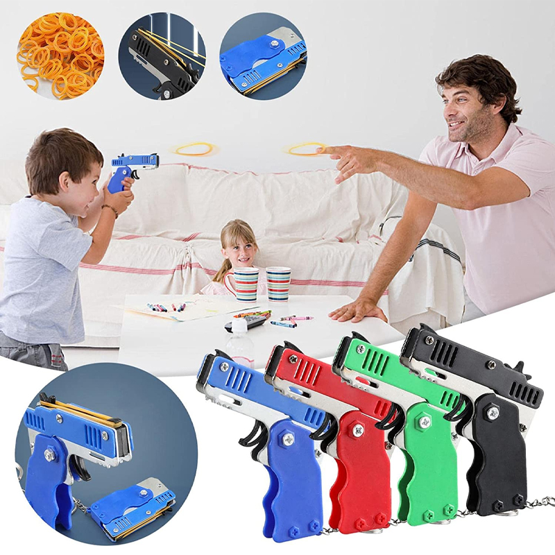 Mini Keychain Rubber Band Gun  - Kids Outdoor Games For Party review and price