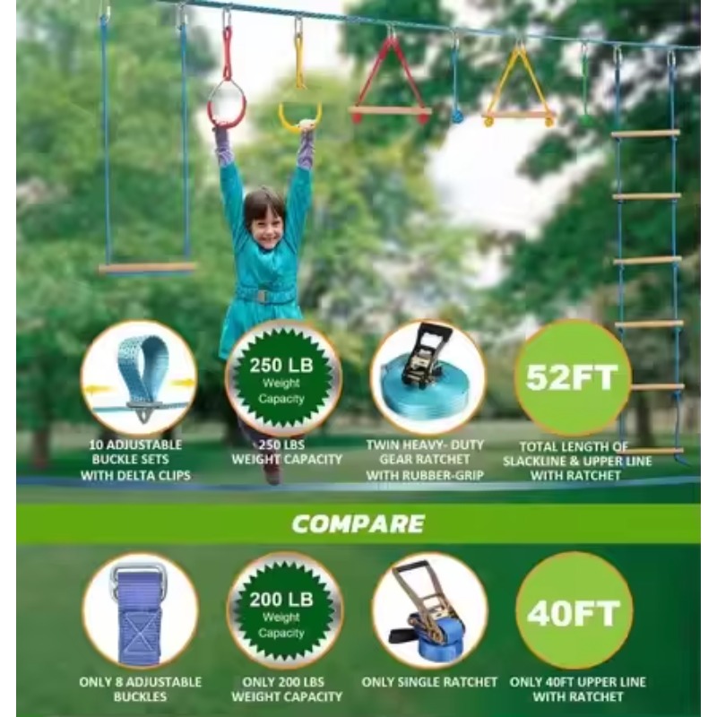 Warrior Obstacle Course Kit fo - Kids Outdoor Monkey Bar Set review and price