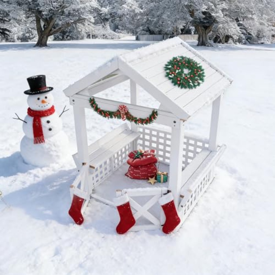 Outdoor Wooden Playhouse For K - Kids Outdoor Bench review and price