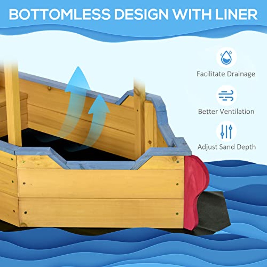 Outdoor wooden kids sandbox sh - Kids Outdoor Bench review and price
