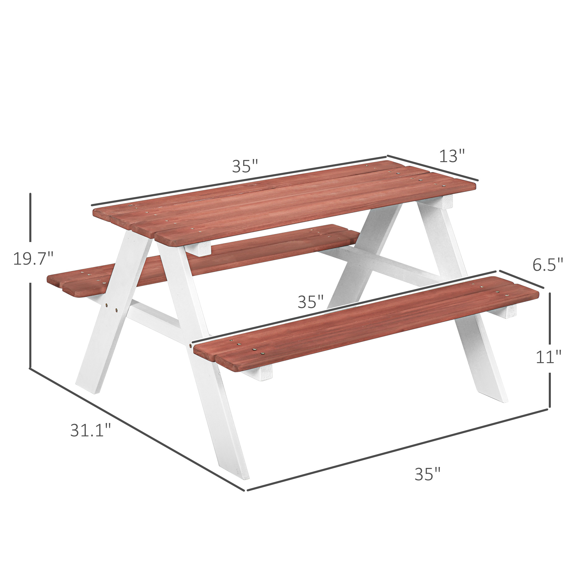 Kids Picnic Table Set, Wooden  - Kids Outdoor Bench review and price