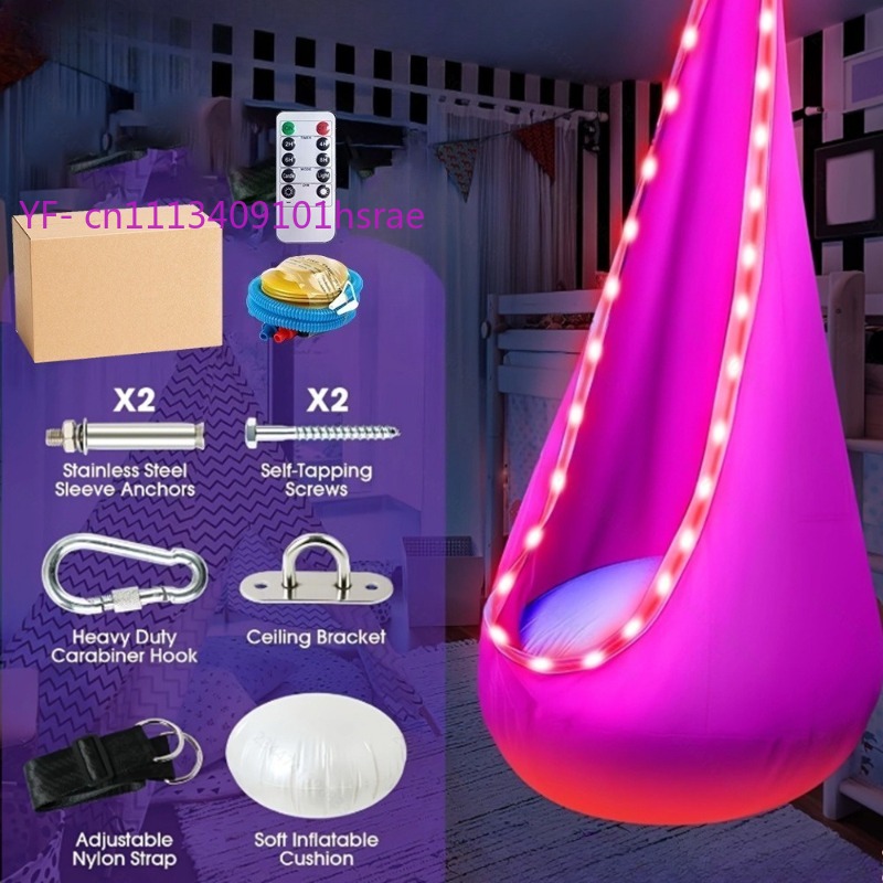 Glowing LED Inflatable Hammock - Kids Outdoor Hanging Chair review and price