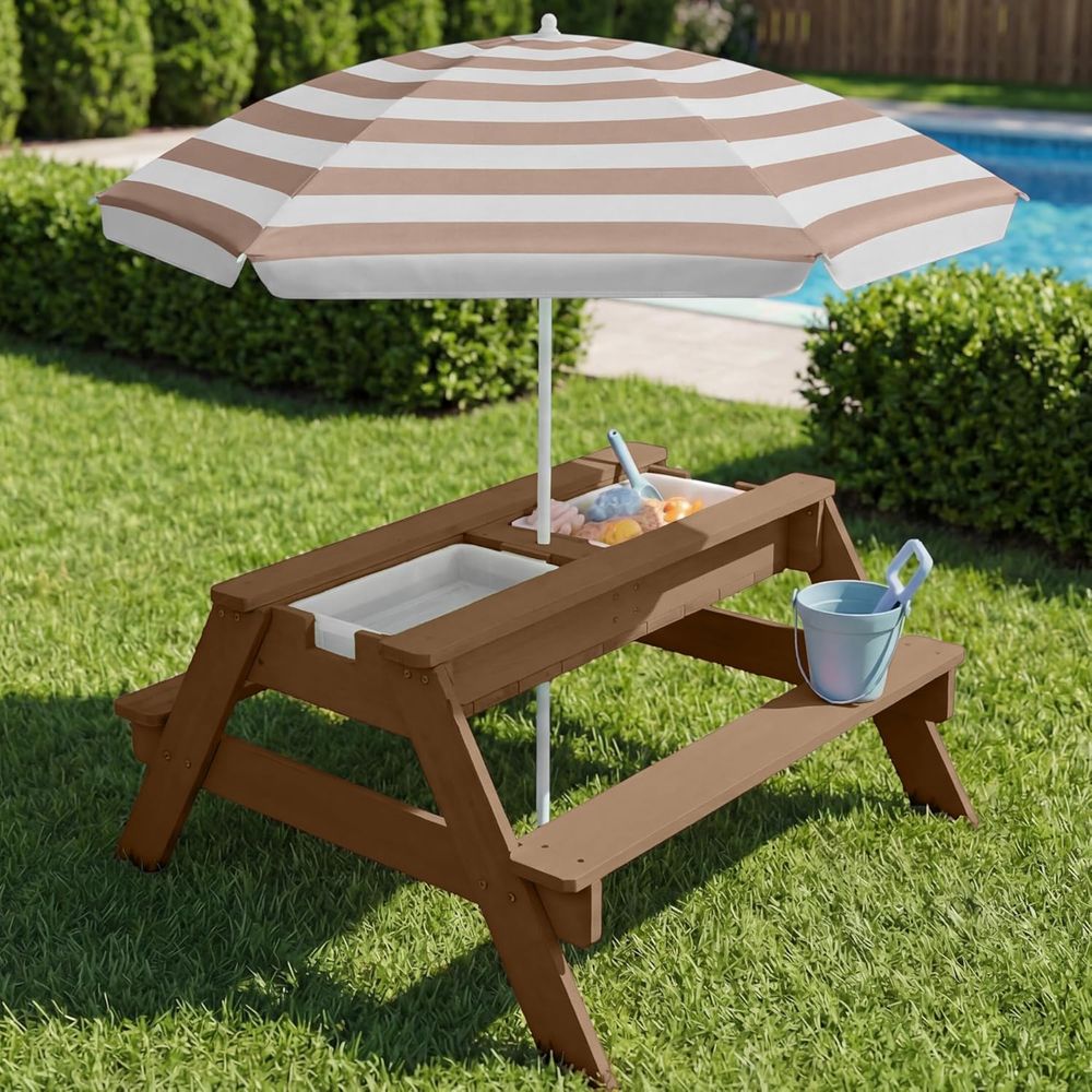 Kids Picnic Table with Umbrell - Kids Outdoor Umbrella review and price