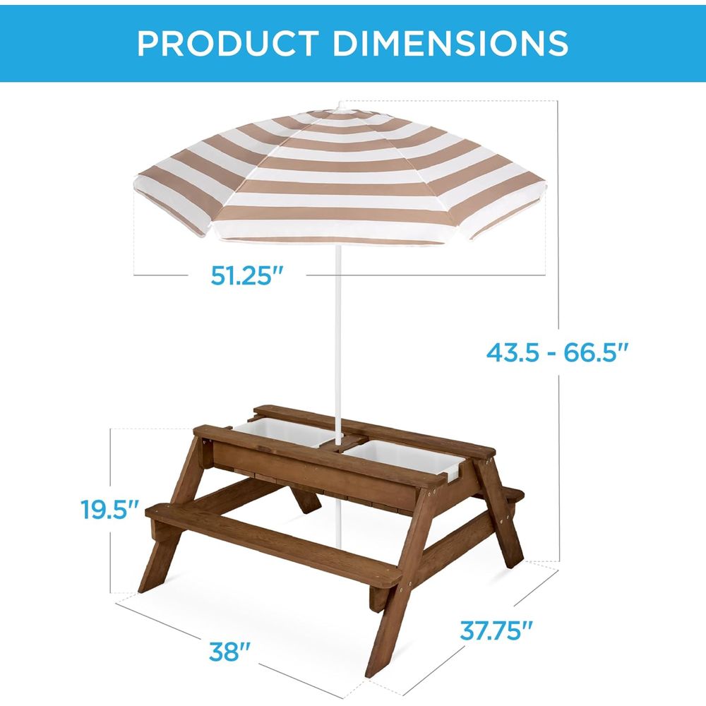 Kids Picnic Table with Umbrell - Kids Outdoor Umbrella review and price