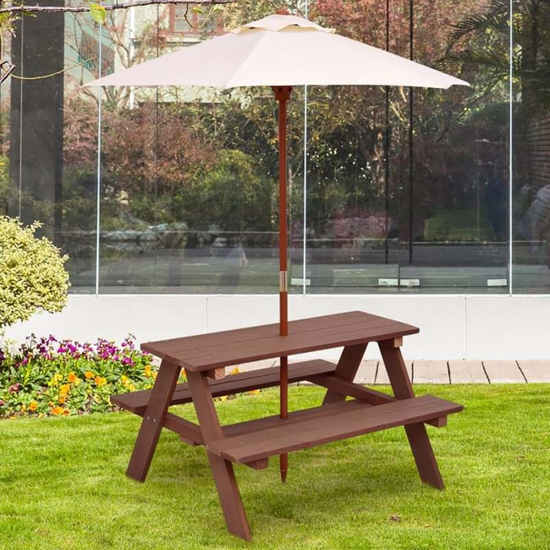 Outdoor 4-Seat Kids Picnic Tab - Kids Outdoor Umbrella review and price