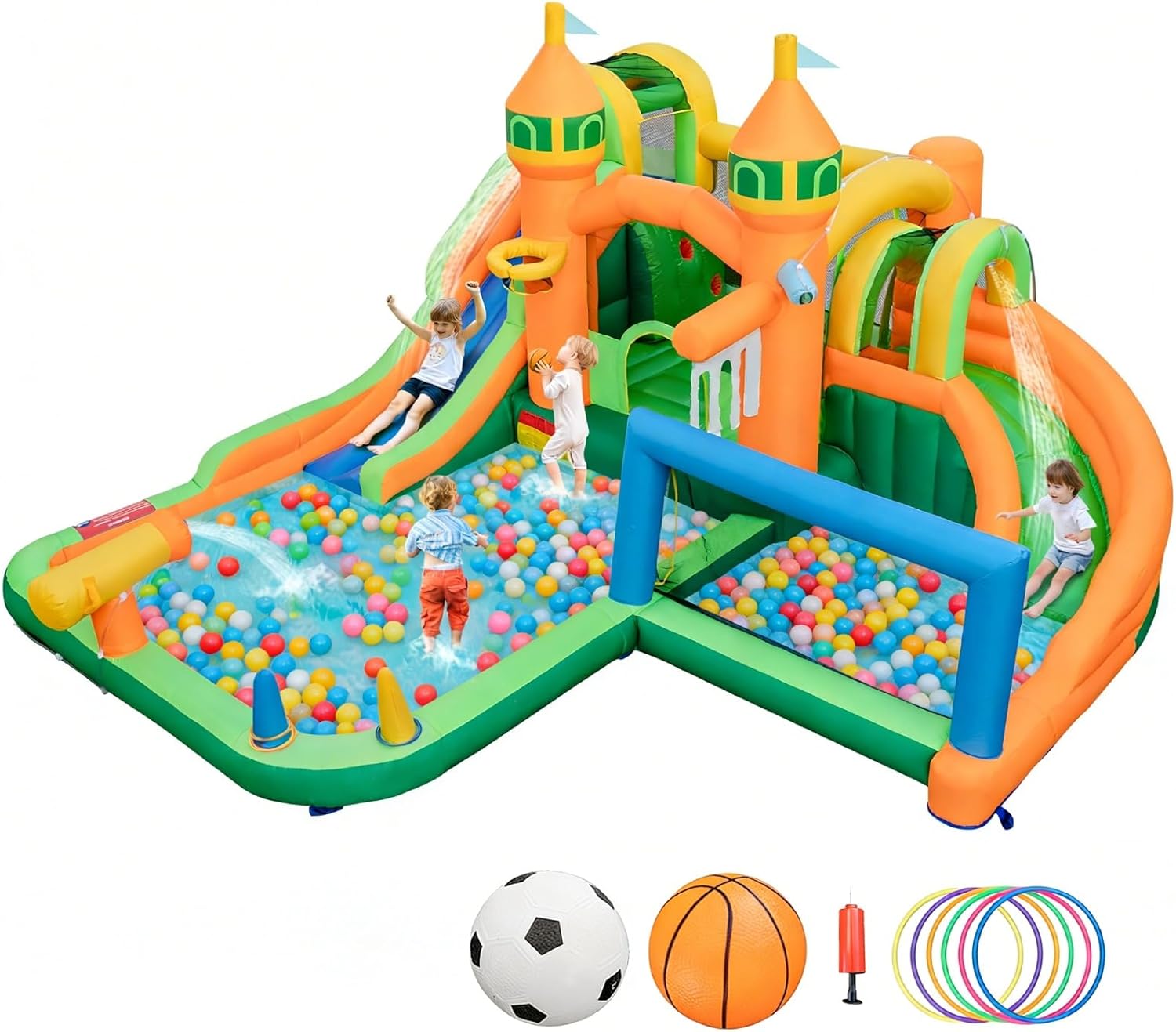 9-in-1 Inflatable Water Park B - Kids Outdoor Jumping Castle review and price