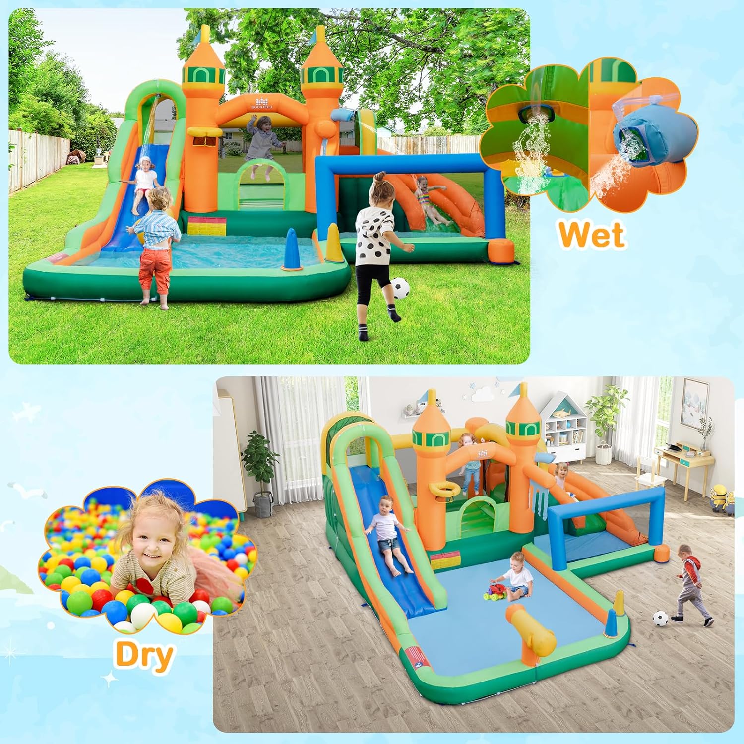 9-in-1 Inflatable Water Park B - Kids Outdoor Jumping Castle review and price