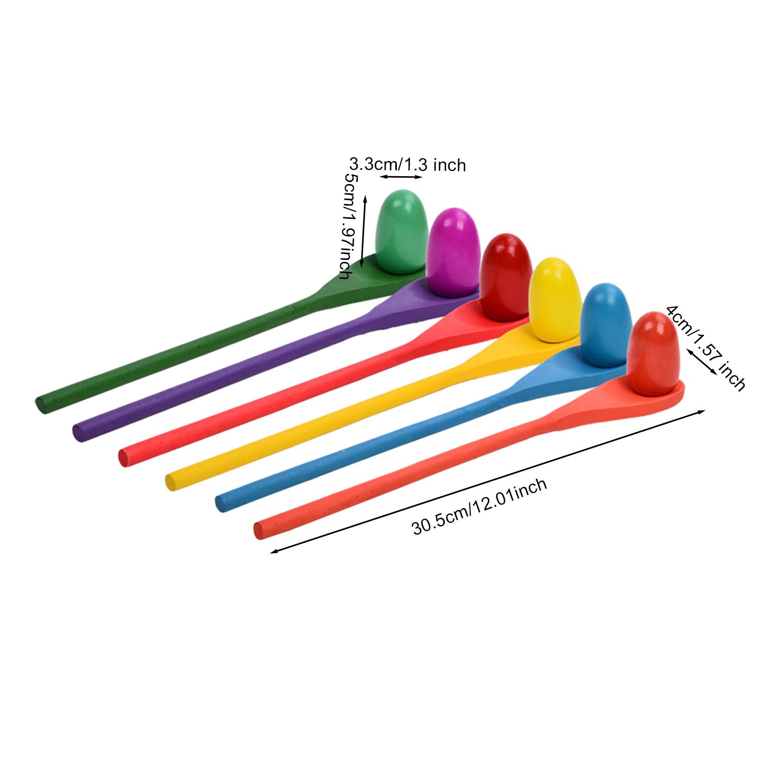 6 Pieces Egg Spoon Race Game H - Kids Outdoor Games For Party review and price